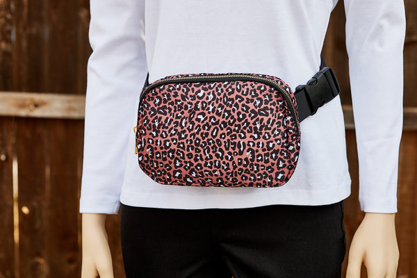 Adjustable Belt Bag - Taupe Leopard