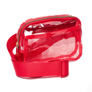 Adjustable Belt Bag - Clear Red