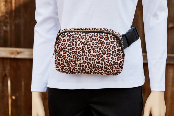 Adjustable Belt Bag - Leopard Small Print