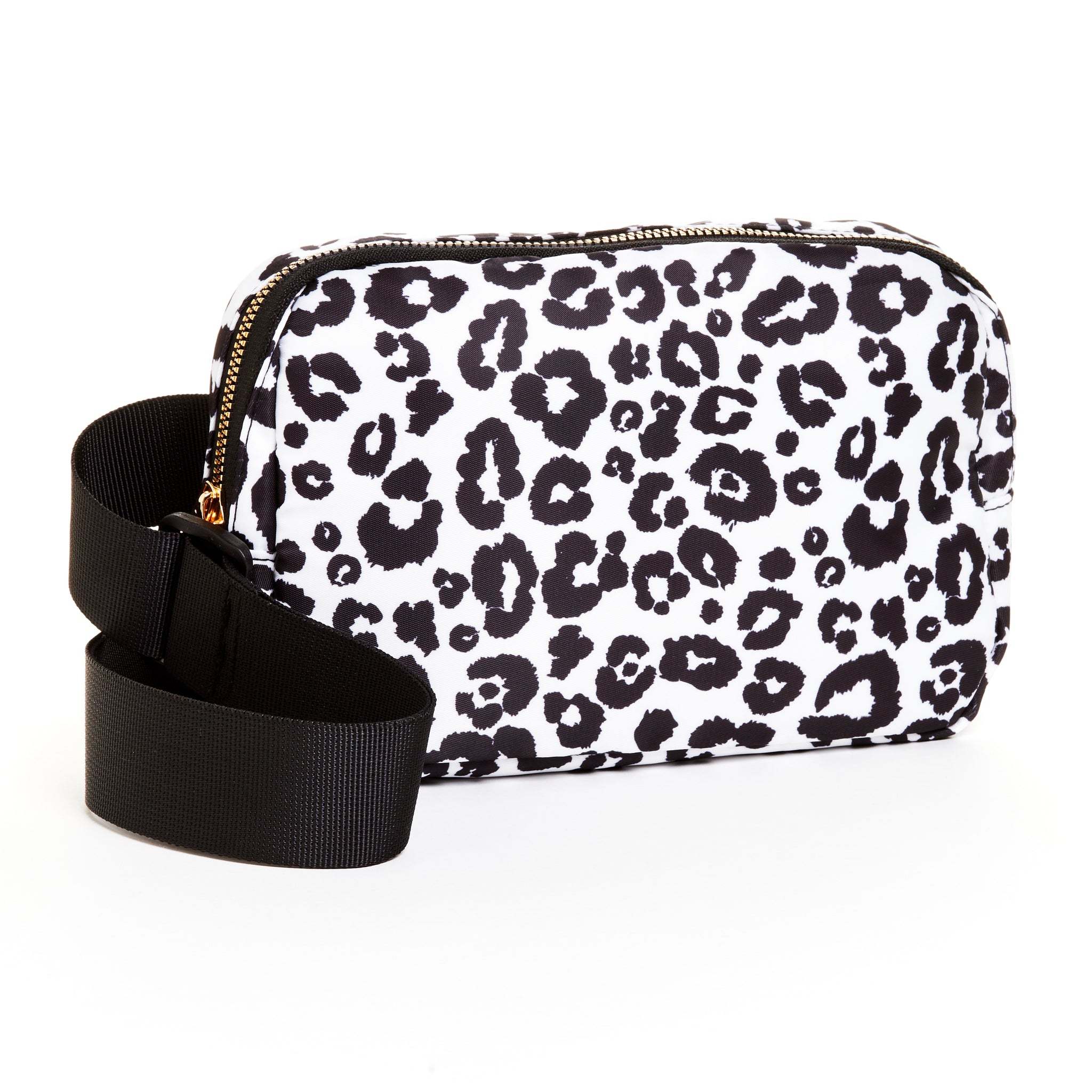 Adjustable Belt Bag - White Black Leopard